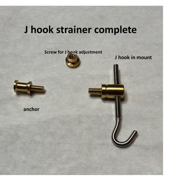 Cooperman J hook strainer, showing all parts