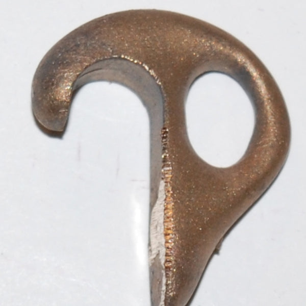 Cooperman rope hook, cast bronze, single eye, unpolished