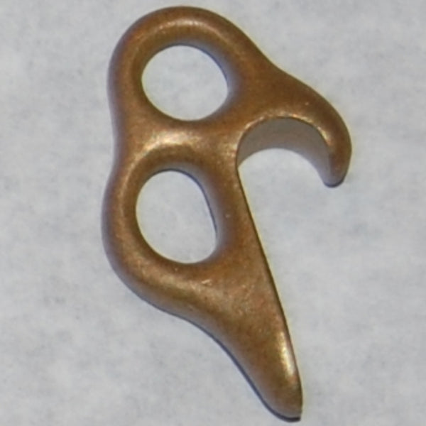 Cooperman rope hook, cast bronze, with carry eye, unpolished