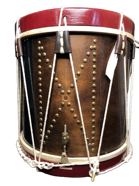 British regimental style 16" dia x 15" rope tension snare drum