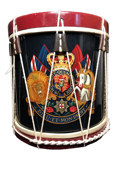 British regimental style 16" dia x 15" rope tension snare drum