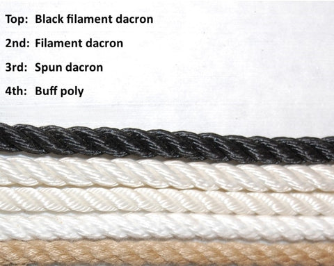Spool End Lengths of Rope: Filament Poly (dacron)