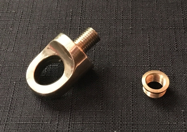 Liberty carry Hook with fitting. The length of the tapped shaft will be customized for snare or bass drum use.